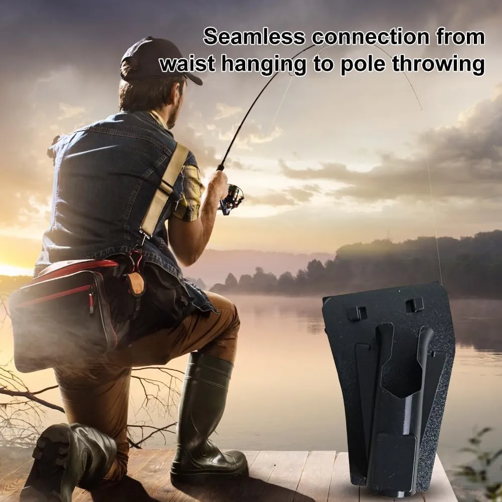 Slide-in Fishing Rod Hip Holster – Hands-Free Rod Holder for Wading, Surf, Fly & Bank Fishing, Quick Draw Waist Belt Gear Durable, Weatherproof Nylon, Rugged and Portable