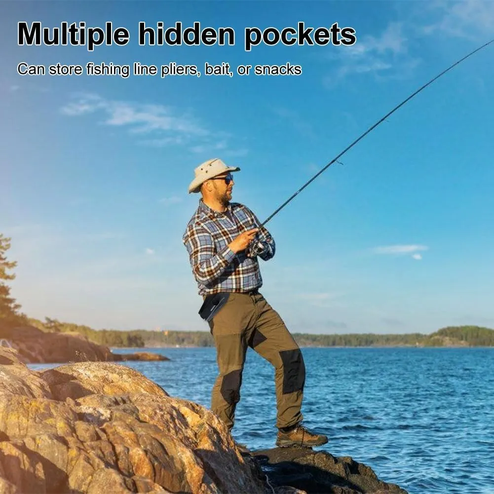 Slide-in Fishing Rod Hip Holster – Hands-Free Rod Holder for Wading, Surf, Fly & Bank Fishing, Quick Draw Waist Belt Gear Durable, Weatherproof Nylon, Rugged and Portable