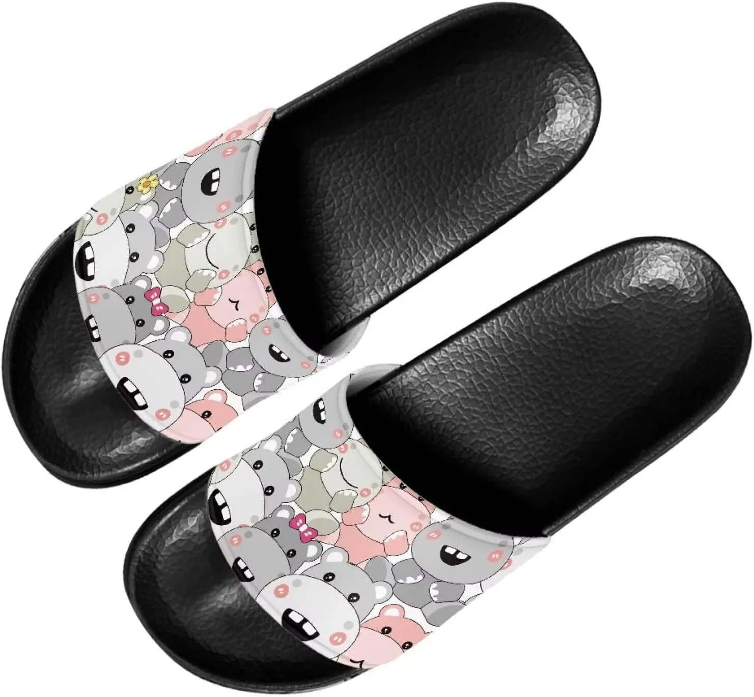Slide Sandals for Women Girls Lightweight Non Slip Shower Shoes Comfotable Open Toe Single Band Slide Sandals Size 6-13.5