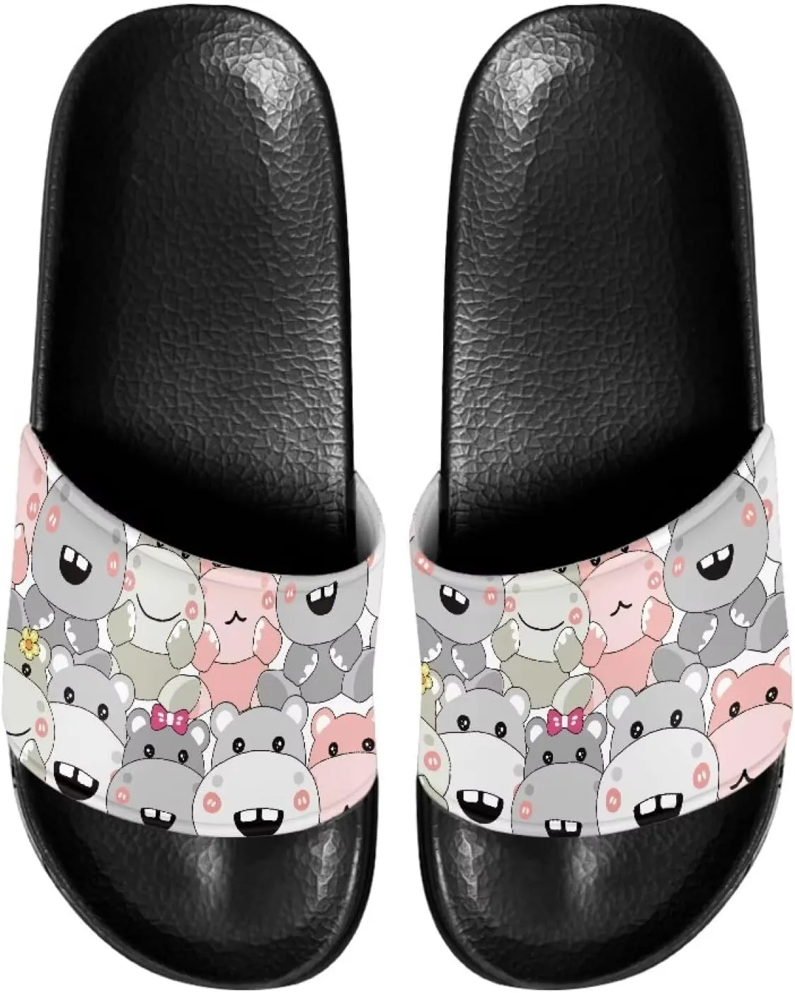 Slide Sandals for Women Girls Lightweight Non Slip Shower Shoes Comfotable Open Toe Single Band Slide Sandals Size 6-13.5