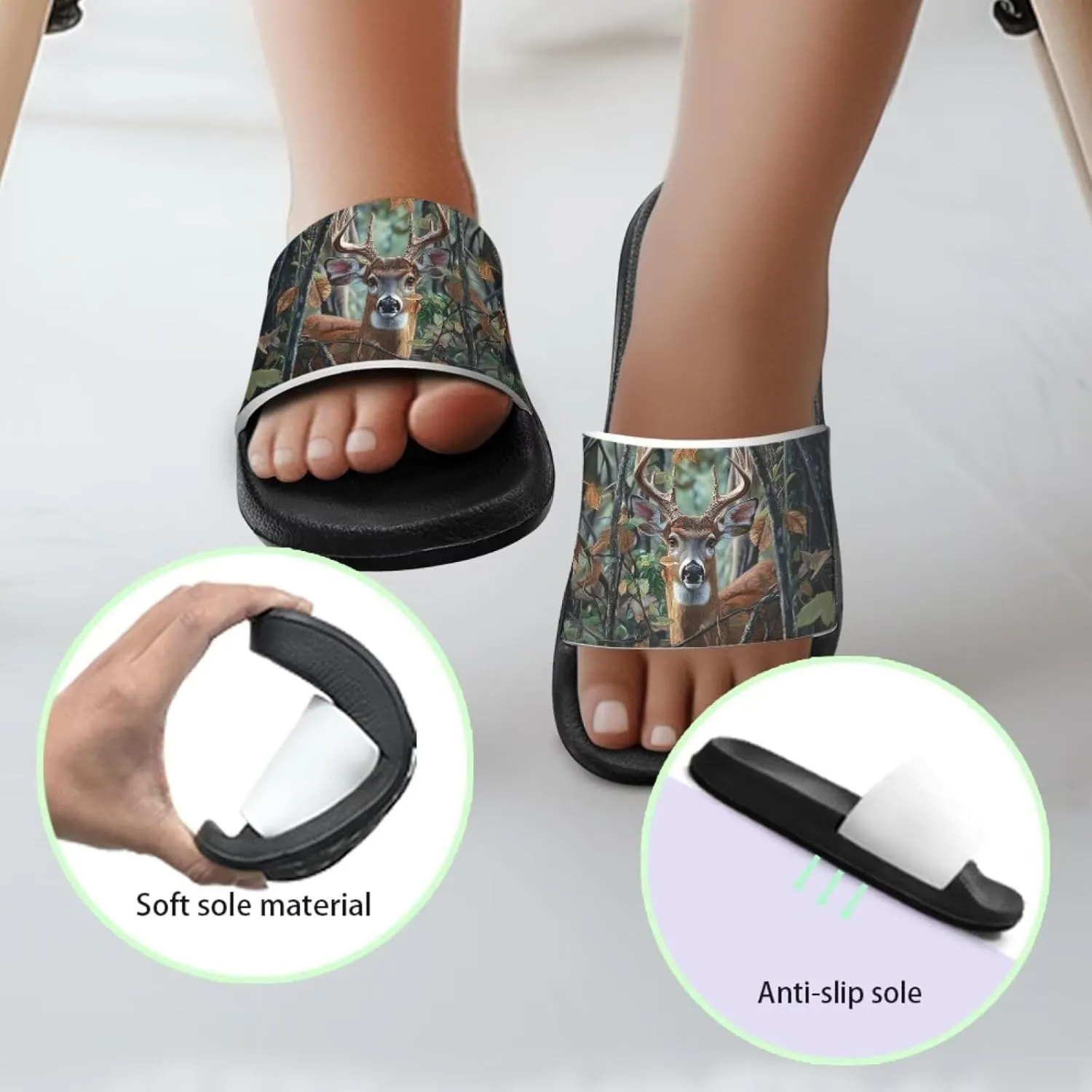Slides for Kids Beach Water Shoes Non-Slip Quick-Dry Sandals for Girls Boys