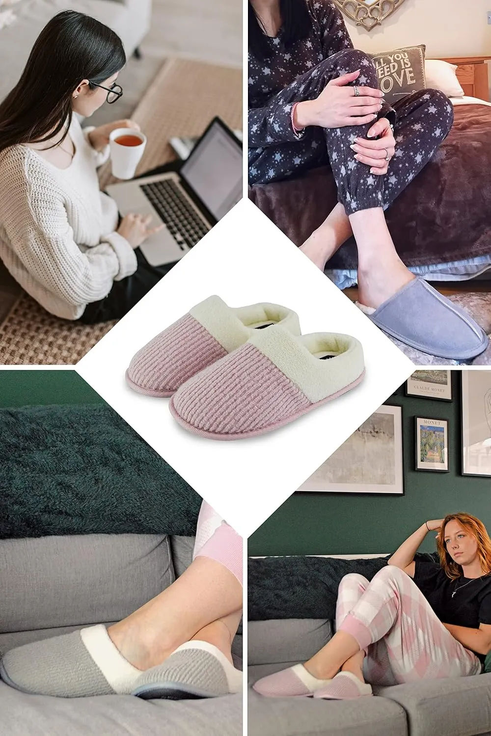 Slipper Snob - Ladies Slip On Style Mule Slippers | Memory Foam | Arch Support