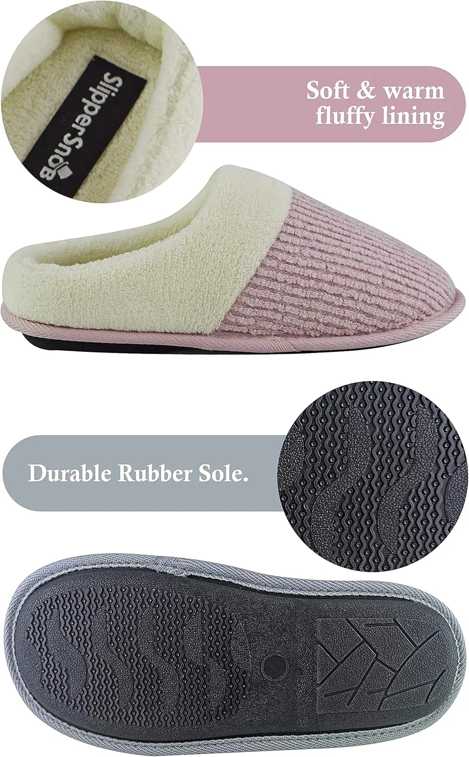 Slipper Snob - Ladies Slip On Style Mule Slippers | Memory Foam | Arch Support