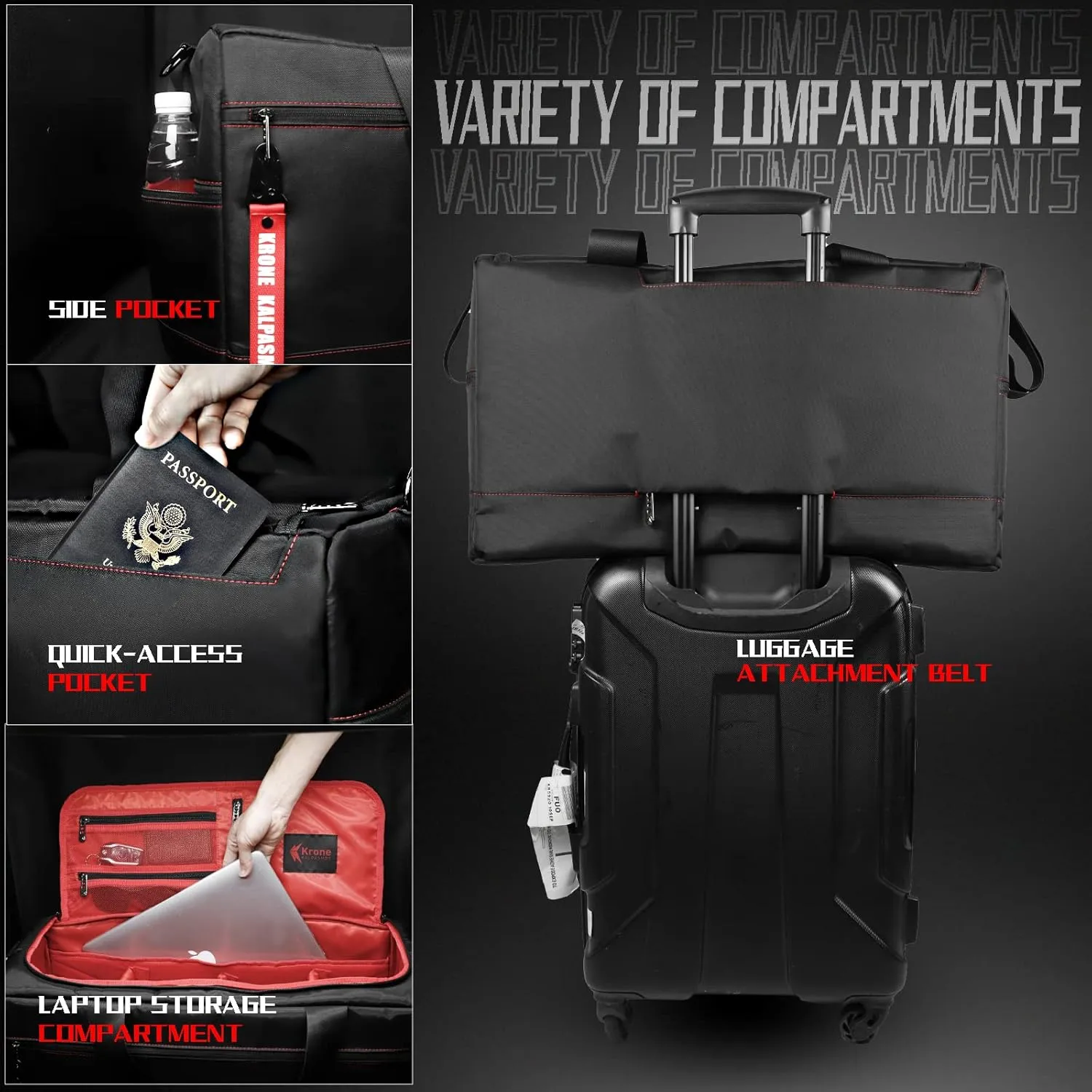 Sneaker Bag for Travel/Sneakerhead gift/Outdoor Sports Bag/Gym Bag /, A Multi-functional Travel Duffel Bag with 3 Adjustable Dividers, & Shoulder Strap,Made of Nylon, by Krone Kalpasmos-classic