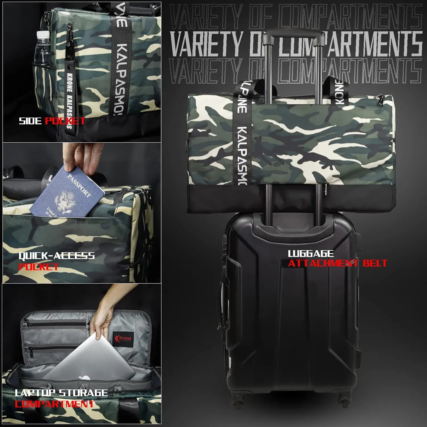 Sneaker Bag for Travel/Sneakerhead gift/Outdoor Sports Bag/Gym Bag /, A Multi-functional Travel Duffel Bag with 3 Adjustable Dividers, & Shoulder Strap,Made of Nylon, by Krone Kalpasmos-classic