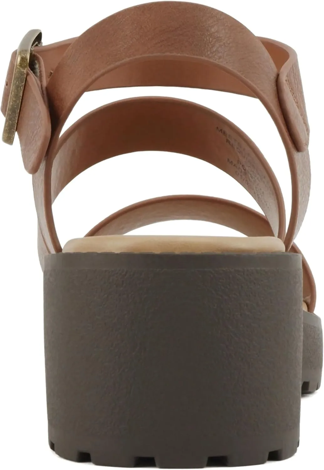 Soda ACCOUNT-2 ~ Little Kids/Children/Girls Open Toe Two Bands Lug sole Fashion Block Heel Sandals with Adjustable Ankle Strap