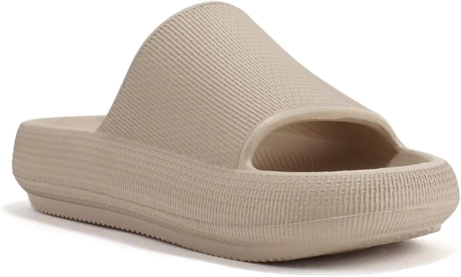 Soda “MARSHMALLOW” ~ Women Feather Recovery Slide Open Toe Lightweight Comfort Cushion Sandal