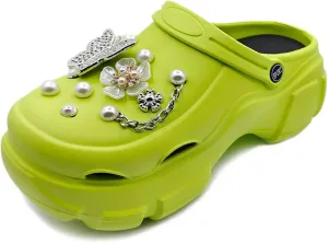 Solaud Women's Platform Clogs High Platform Clog Classic Comfortable Slip On Slide Garden Outdoor Beach Clogs Shoes