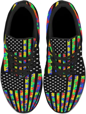Sonzj-II Autism Awareness Shoes Women's Men's Walking Shoes Lightweight Running Shoes Outdoor Fashion Sneaker