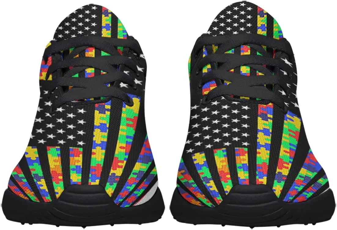 Sonzj-II Autism Awareness Shoes Women's Men's Walking Shoes Lightweight Running Shoes Outdoor Fashion Sneaker