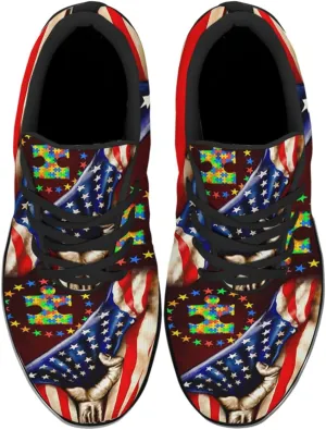 Sonzj-II Autism Awareness Shoes Women's Men's Walking Shoes Lightweight Running Shoes Outdoor Fashion Sneaker