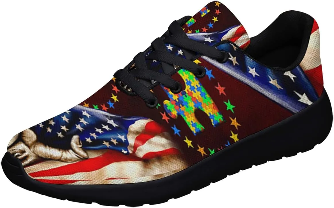 Sonzj-II Autism Awareness Shoes Women's Men's Walking Shoes Lightweight Running Shoes Outdoor Fashion Sneaker