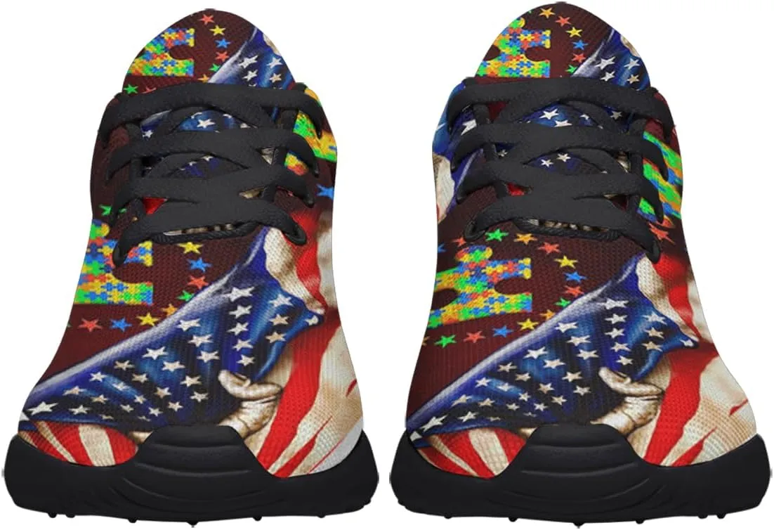 Sonzj-II Autism Awareness Shoes Women's Men's Walking Shoes Lightweight Running Shoes Outdoor Fashion Sneaker