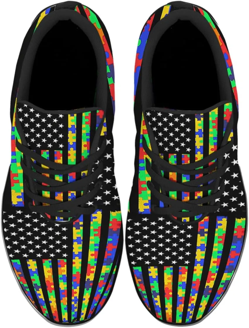 Sonzj-II Autism Awareness Shoes Women's Men's Walking Shoes Lightweight Running Shoes Outdoor Fashion Sneaker