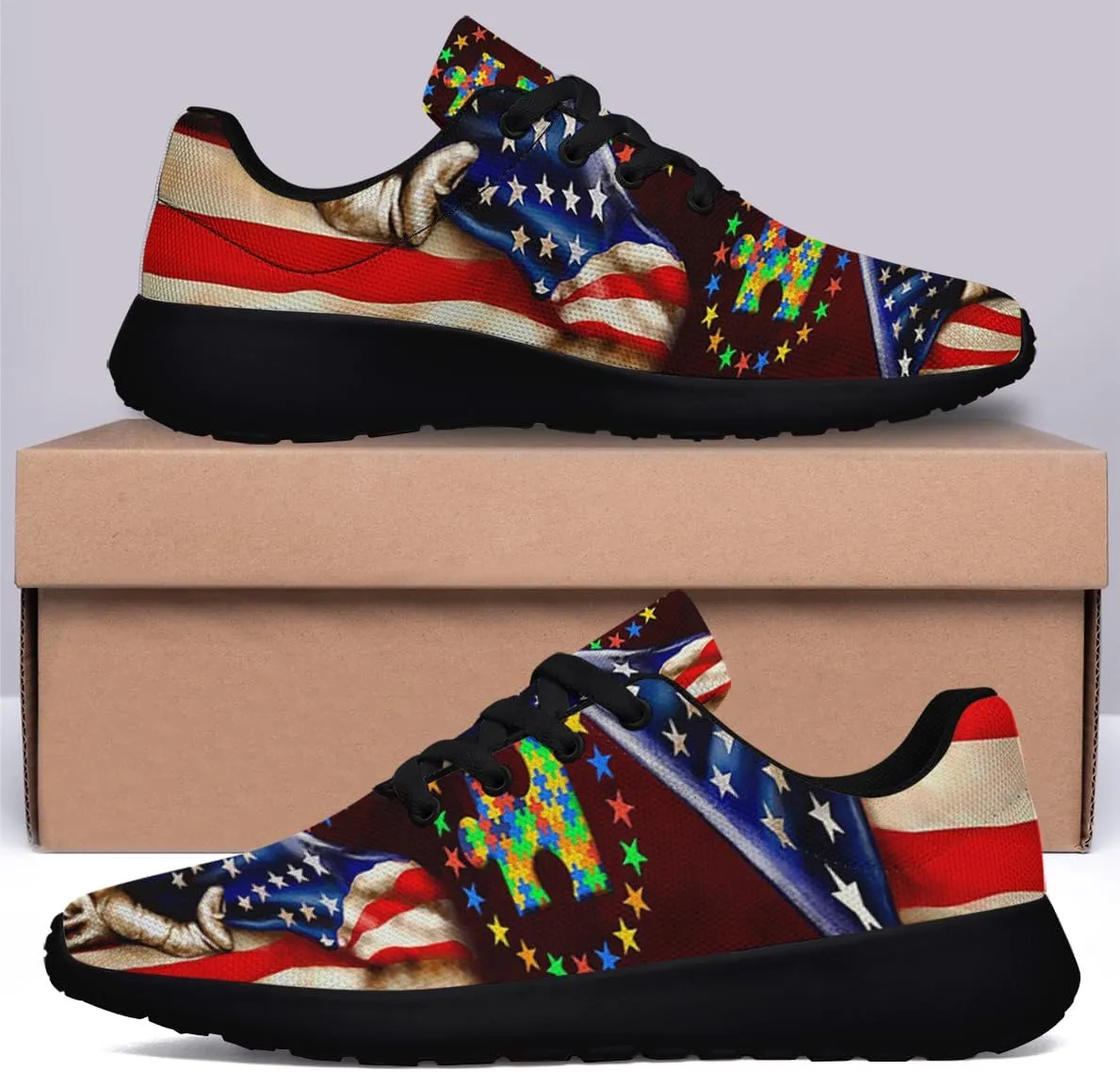 Sonzj-II Autism Awareness Shoes Women's Men's Walking Shoes Lightweight Running Shoes Outdoor Fashion Sneaker