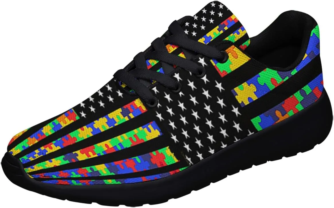 Sonzj-II Autism Awareness Shoes Women's Men's Walking Shoes Lightweight Running Shoes Outdoor Fashion Sneaker