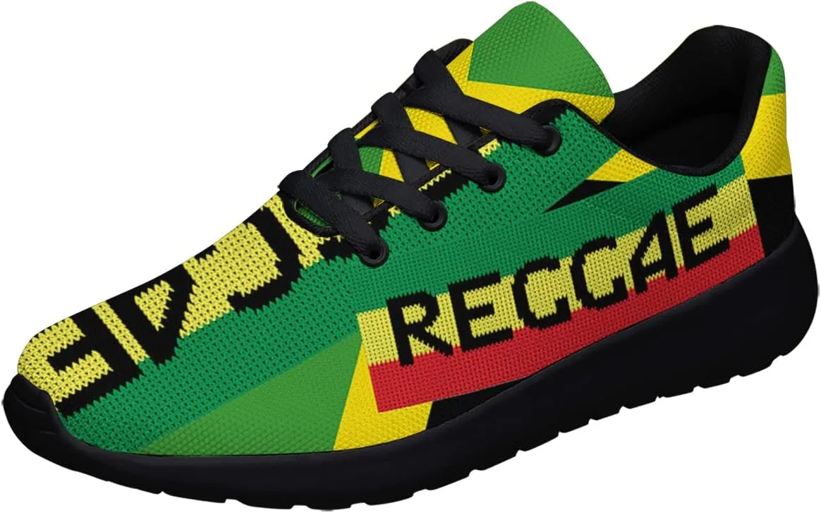 Sonzj-II Jamaican Flag Shoes Unisex Adult Running Shoes Breathable Casual Sport Tennis Sneakers Gifts for Women Men