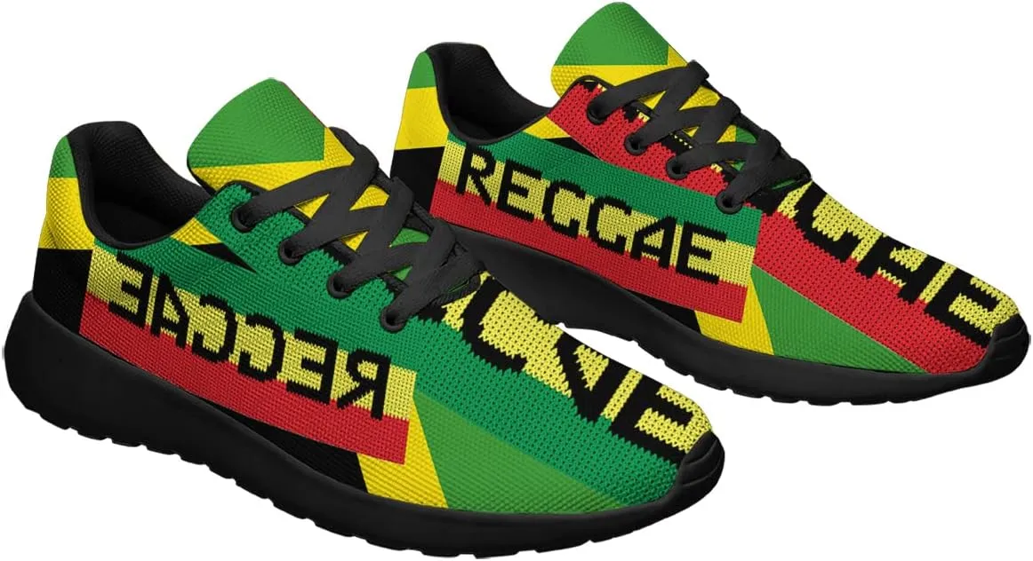Sonzj-II Jamaican Flag Shoes Unisex Adult Running Shoes Breathable Casual Sport Tennis Sneakers Gifts for Women Men