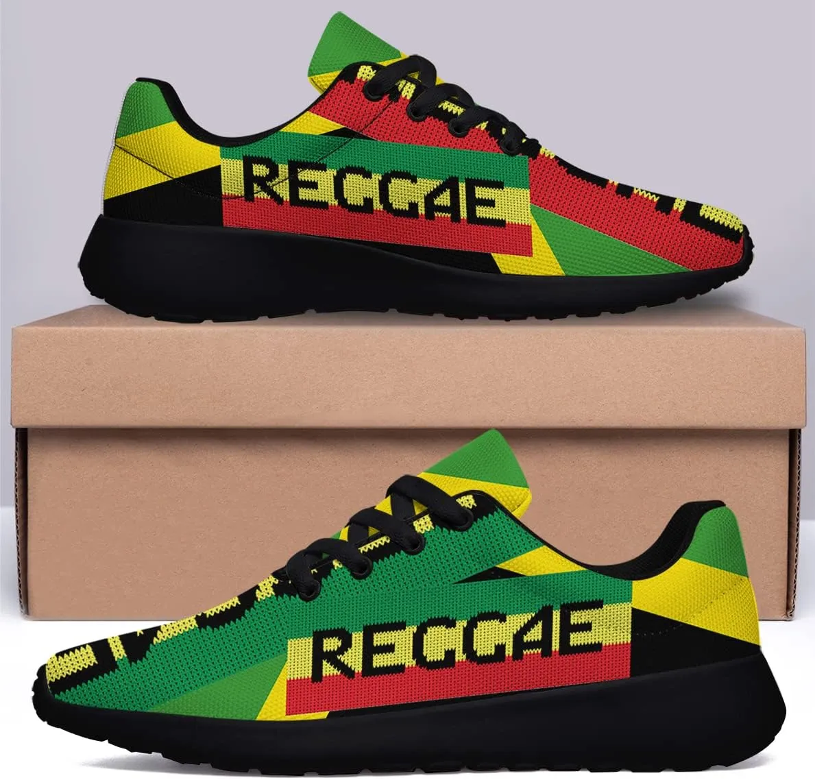 Sonzj-II Jamaican Flag Shoes Unisex Adult Running Shoes Breathable Casual Sport Tennis Sneakers Gifts for Women Men