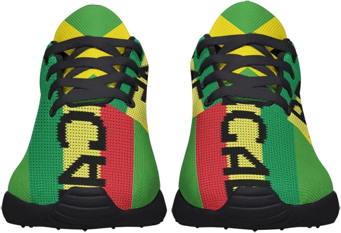 Sonzj-II Jamaican Flag Shoes Unisex Adult Running Shoes Breathable Casual Sport Tennis Sneakers Gifts for Women Men