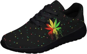 Sonzj-II Marijuana Leaf Shoes Mens Womens Pot Leaf 420 Weed Running Sneakers Cannabis Leaf Walking Tennis Shoes