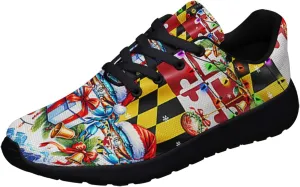 Sonzj-II Maryland Shoes Mens Womens Athletic Walking Sneakers Running Shoes Mesh Breathable Low Top Anti-Slip Trainers