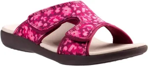 Spenco Women's Kholo Mod Floral Slide Sandal, Red Plum, 5