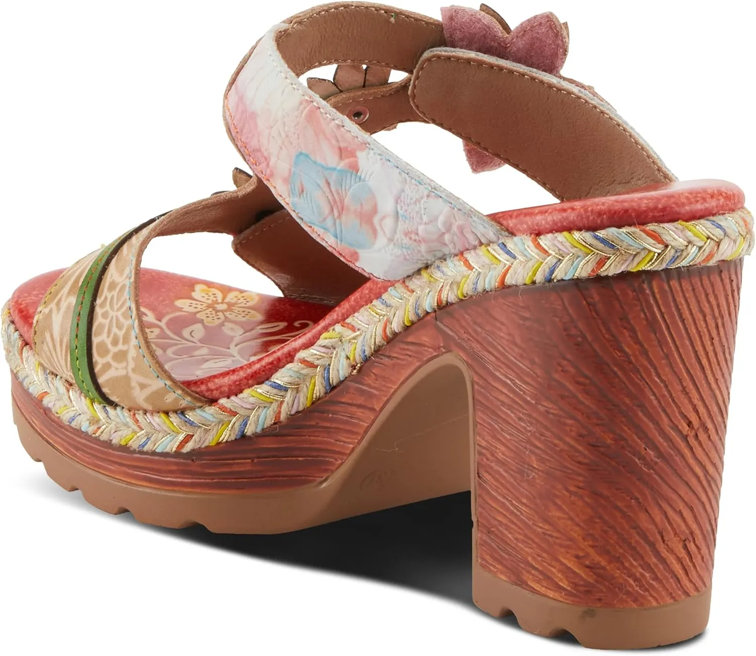 Spring Step L'Artiste Women's DREAMT Hand-Painted Slide Sandals - Lightweight Platform, Multicolor Jute Wrapping