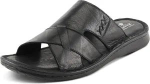 Spring Step Men's NUNZIO Leather Slide Sandals – Cushioned Footbed, Adjustable Straps, All-Day Comfort
