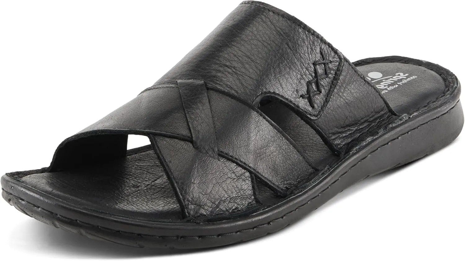 Spring Step Men's NUNZIO Leather Slide Sandals – Cushioned Footbed, Adjustable Straps, All-Day Comfort