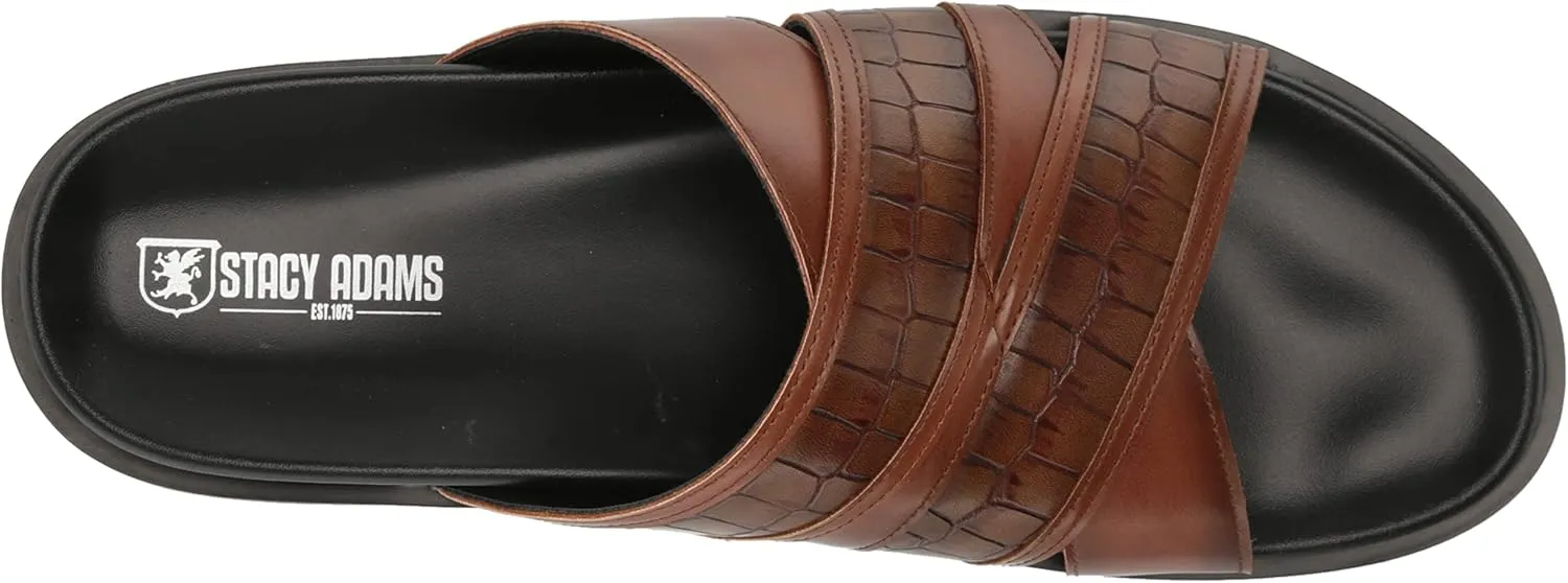 STACY ADAMS Men's Mondo Cross Strap Slide Sandal