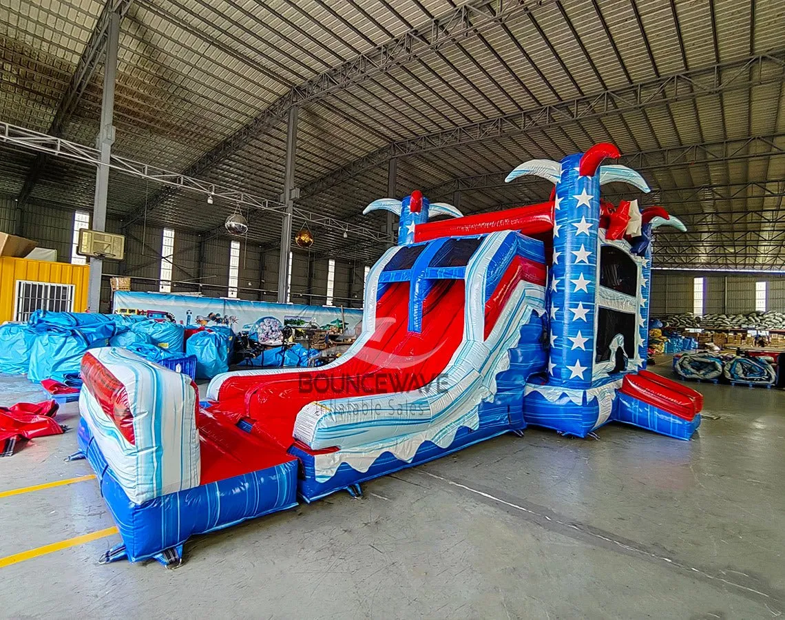 Star Spangled Splash Dual Lane Bounce House with Slide (Wet/Dry)