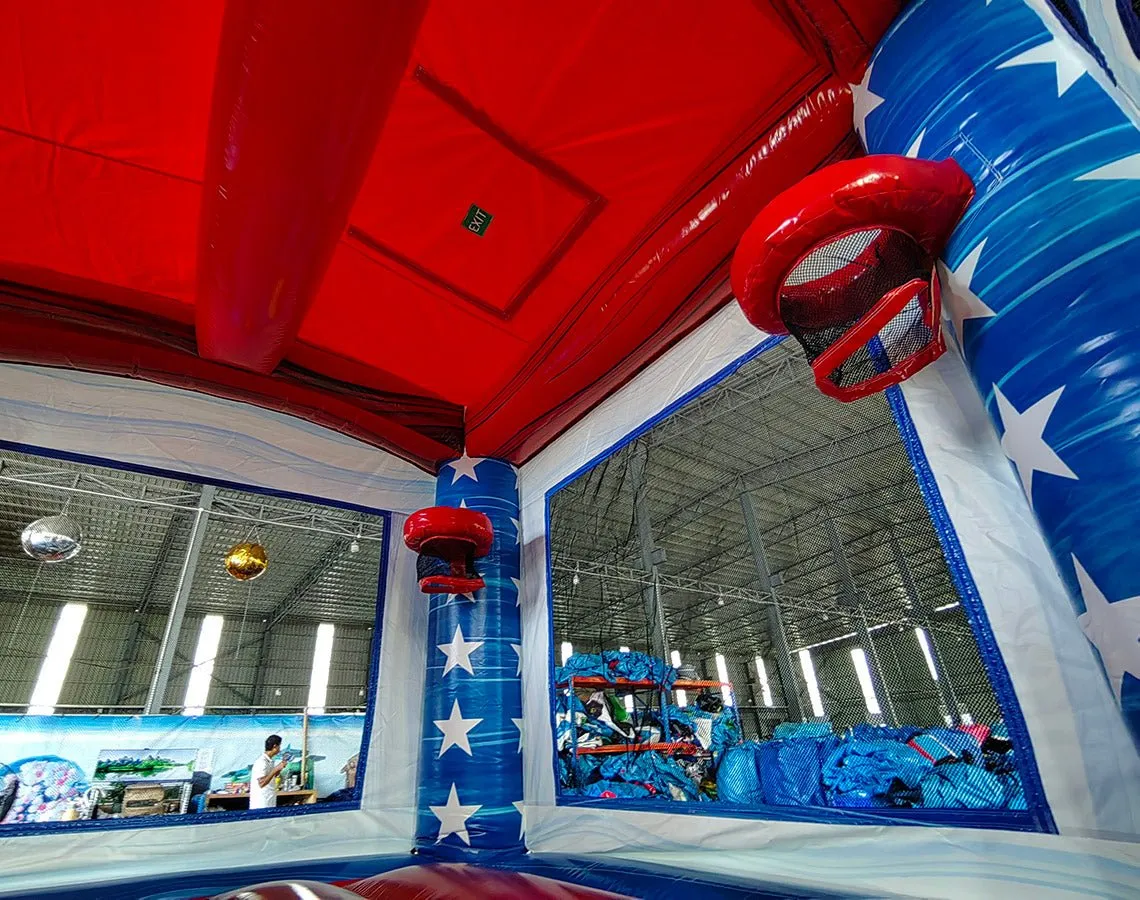 Star Spangled Splash Dual Lane Bounce House with Slide (Wet/Dry)