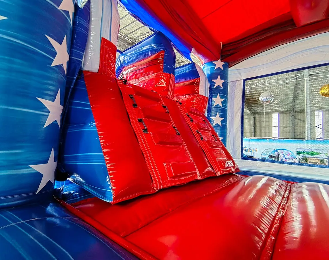 Star Spangled Splash Dual Lane Bounce House with Slide (Wet/Dry)