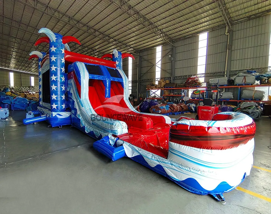 Star Spangled Splash Dual Lane Bounce House with Slide (Wet/Dry)