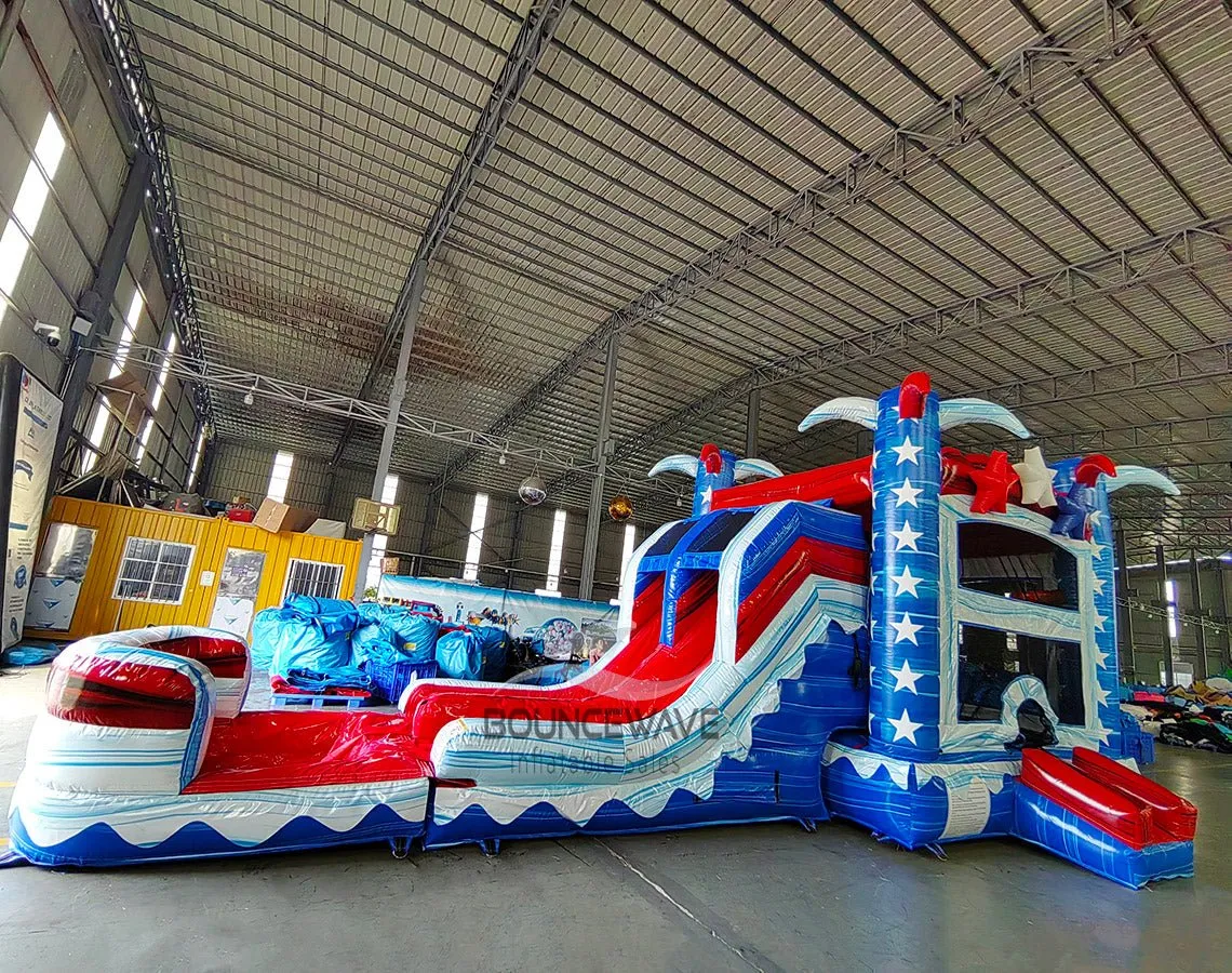 Star Spangled Splash Dual Lane Bounce House with Slide (Wet/Dry)