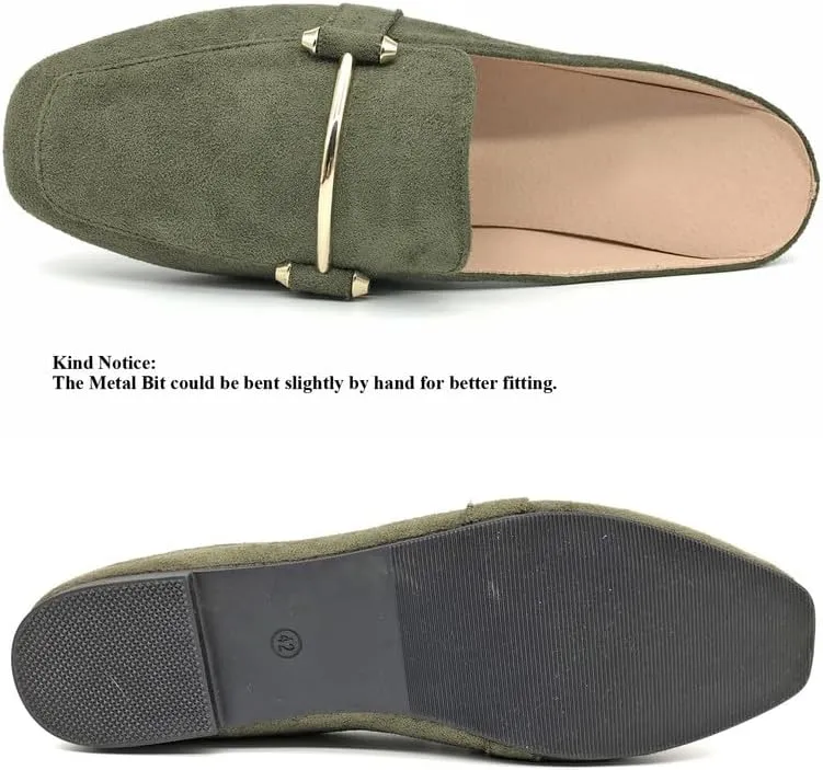 Starella Mules for Women Flats Slip On Loafers Open Back Shoes Buckle Mules