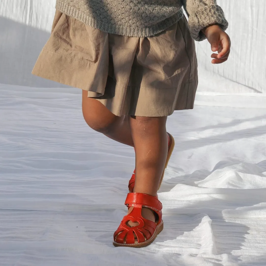 Starter heart sandal with velcro closure