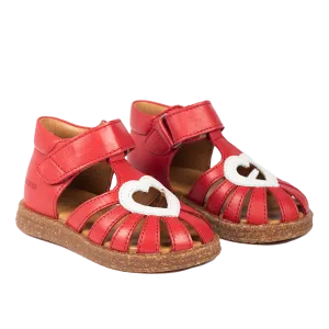 Starter heart sandal with velcro closure