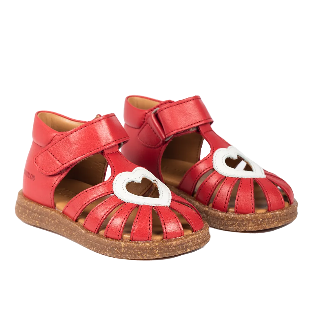 Starter heart sandal with velcro closure