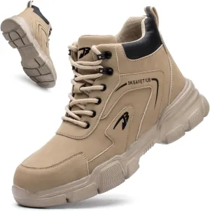 Steel Toe Boots for Men Waterproof Safety Shoes Lightweight Slip Resistant Construction Work Boots Hiking Boots