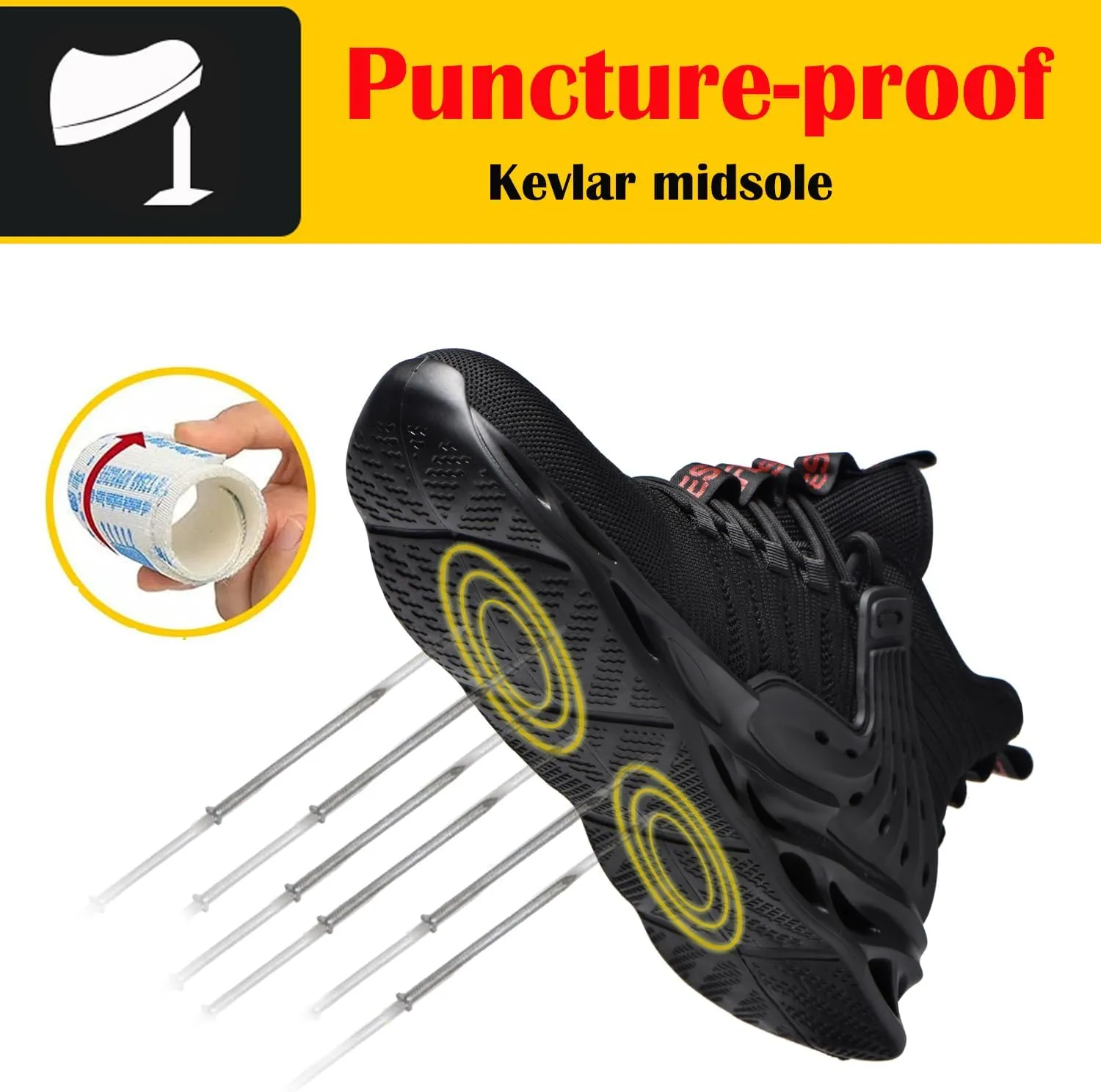 Steel Toe Shoes for Men Women Lightweight Steel Toe Sneakers Mid Cut Indestructible Work Boots Construction Safety Shoes