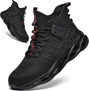 Steel Toe Shoes for Men Women Lightweight Steel Toe Sneakers Mid Cut Indestructible Work Boots Construction Safety Shoes
