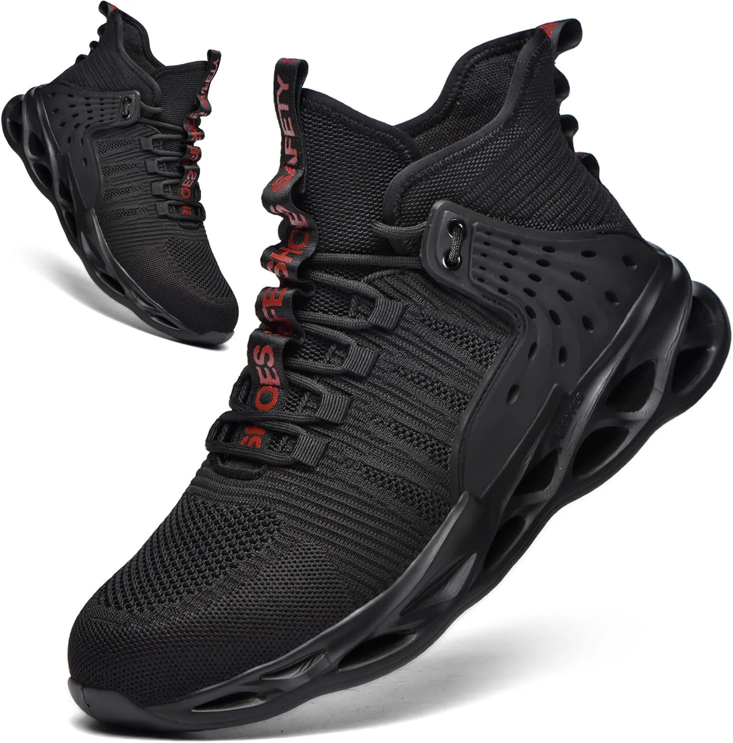 Steel Toe Shoes for Men Women Lightweight Steel Toe Sneakers Mid Cut Indestructible Work Boots Construction Safety Shoes