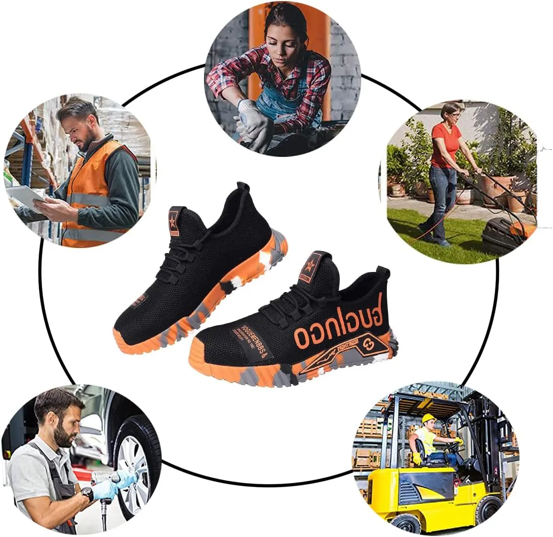 Steel Toe Shoes for Men's Indestructible Work Shoes,Mens Work Safety Outdoor Protection Footwear Industrial and Construction,