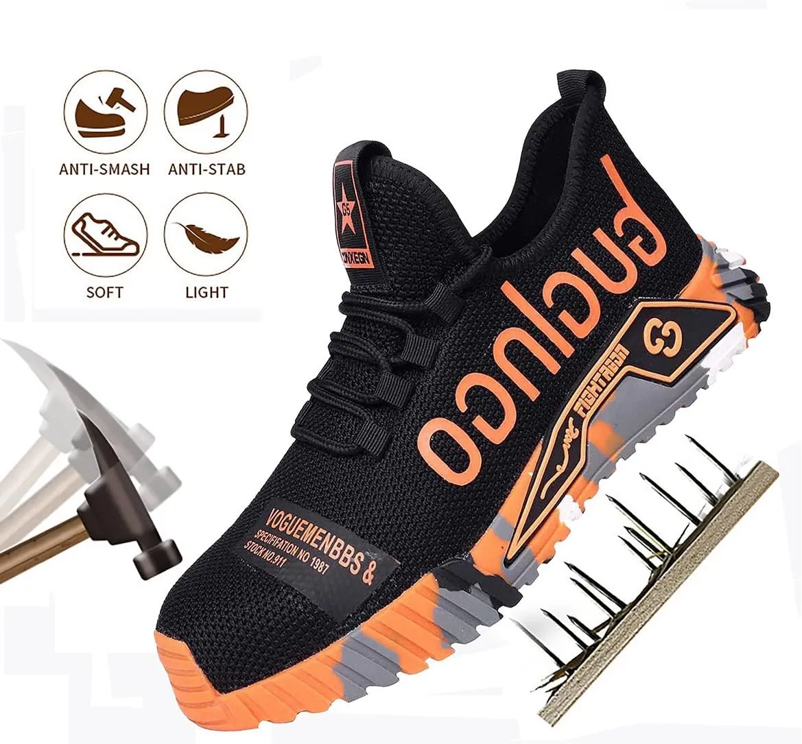 Steel Toe Shoes for Men's Indestructible Work Shoes,Mens Work Safety Outdoor Protection Footwear Industrial and Construction,
