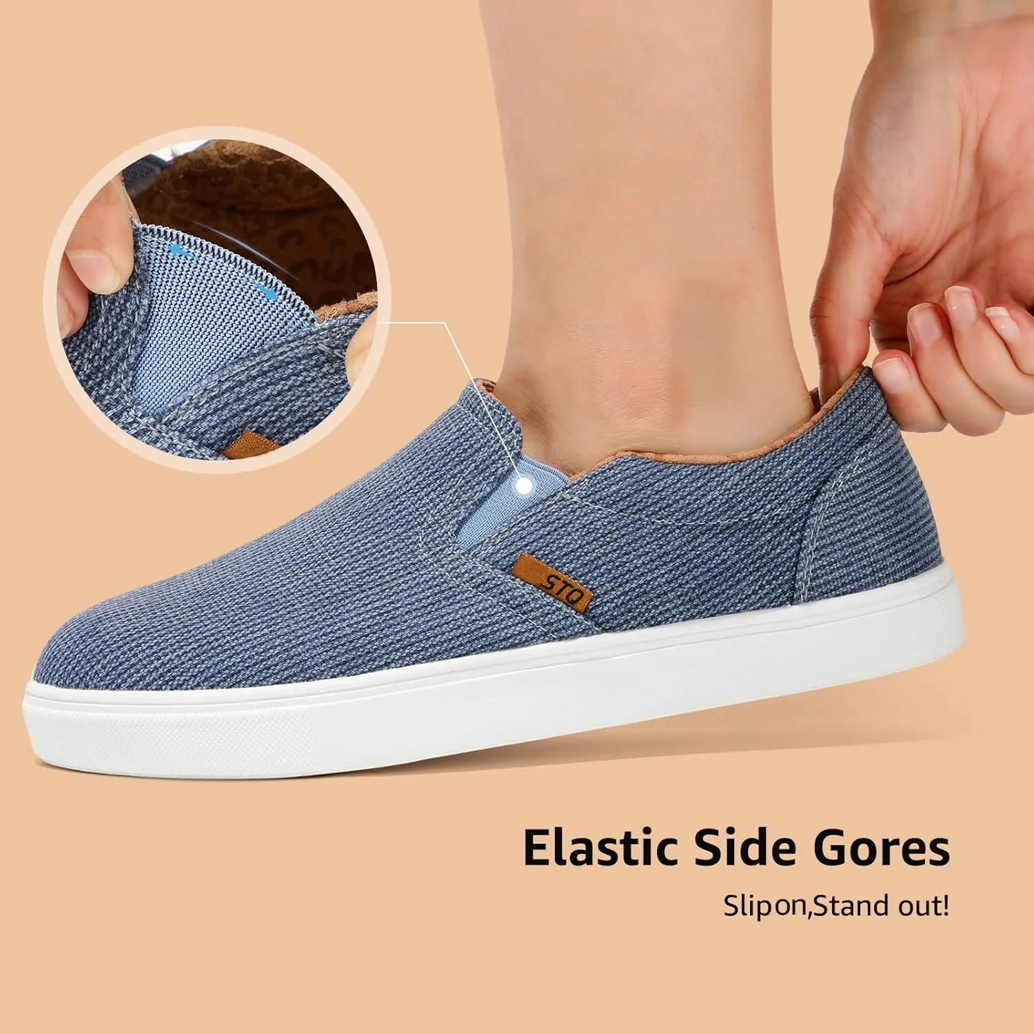 STQ Wide Toe Box Slip On Shoes for Women | Business Casual Shoes for Women Trendy Fashion Sneakers Lightweight Loafers Shoes
