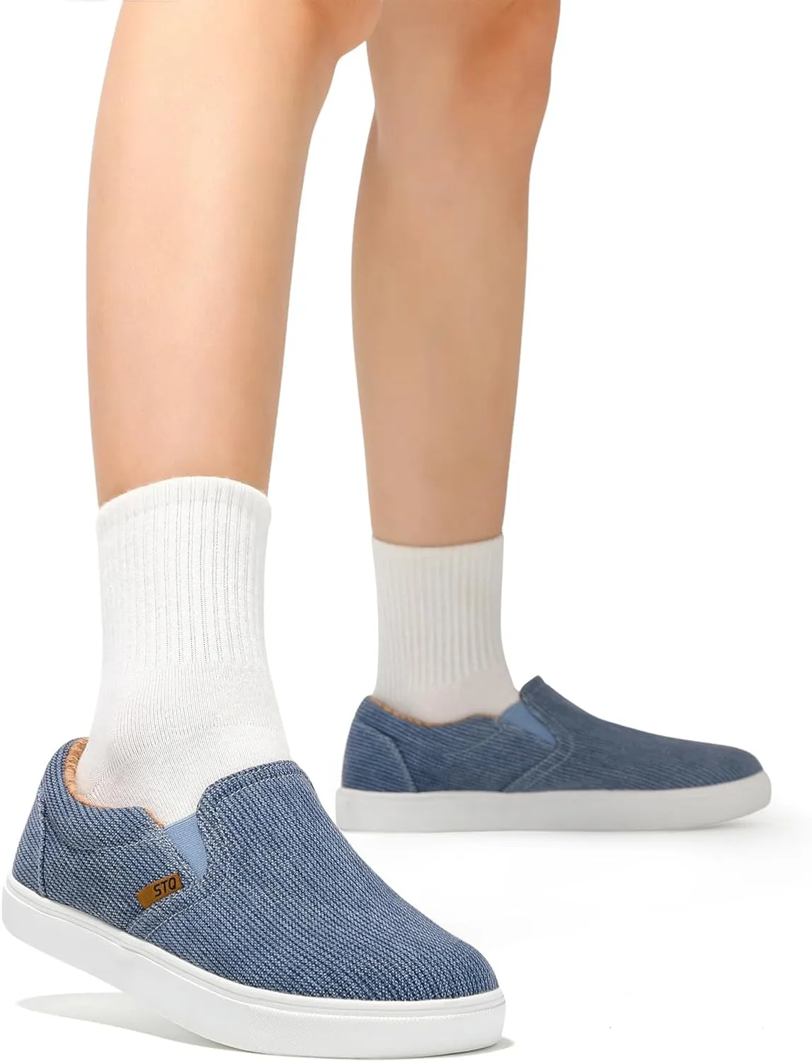 STQ Wide Toe Box Slip On Shoes for Women | Business Casual Shoes for Women Trendy Fashion Sneakers Lightweight Loafers Shoes