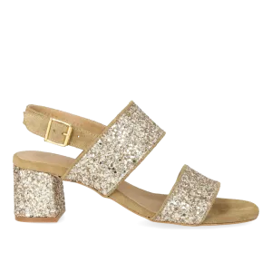 Strap sandal in sparkling glitter