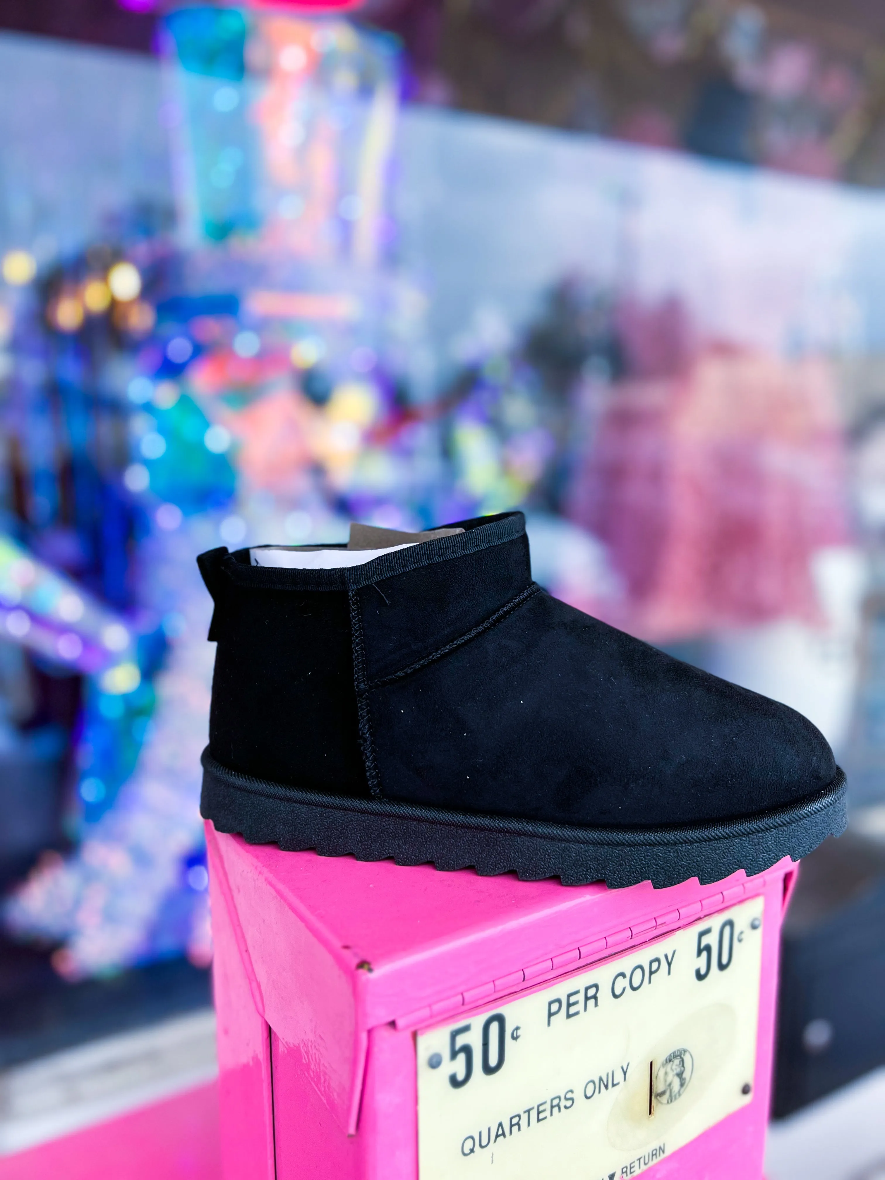 Suede fur booties